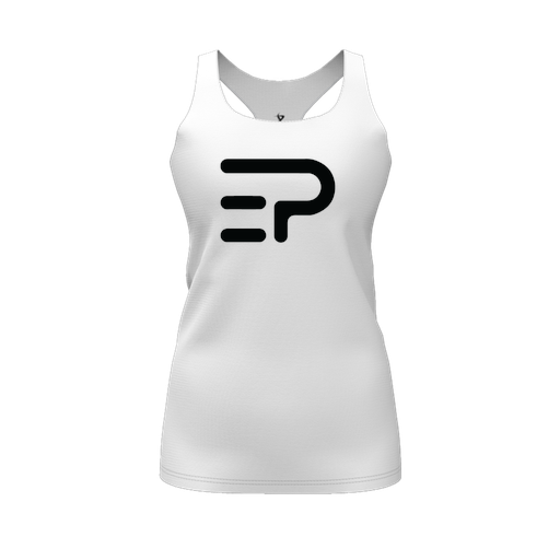 [FT0TRBWH-FYS-LOGO2] Decker Racerback Tank Top (Female Youth S, White, Logo 2)