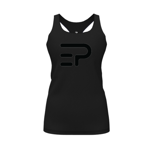[CUS-DFW-RCBK-PER-BLK-FYS-LOGO2] Racerback Tank Top (Female Youth S, Black, Logo 2)