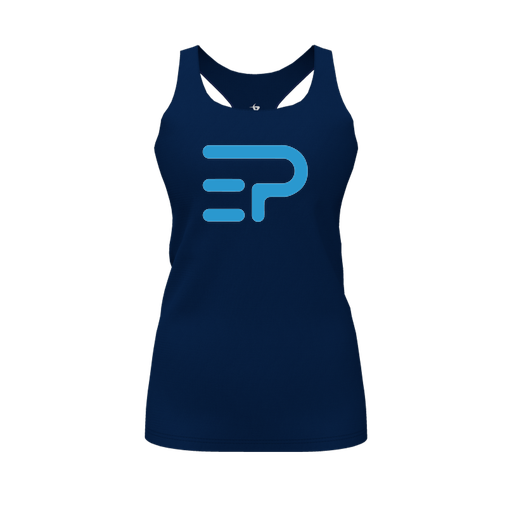 [CUS-DFW-RCBK-PER-NVY-FYS-LOGO1] Racerback Tank Top (Female Youth S, Navy, Logo 1)