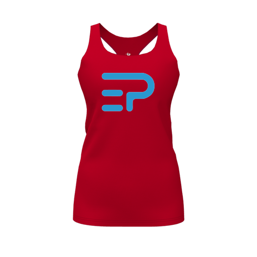 [CUS-DFW-RCBK-PER-RED-FYS-LOGO1] Racerback Tank Top (Female Youth S, Red, Logo 1)