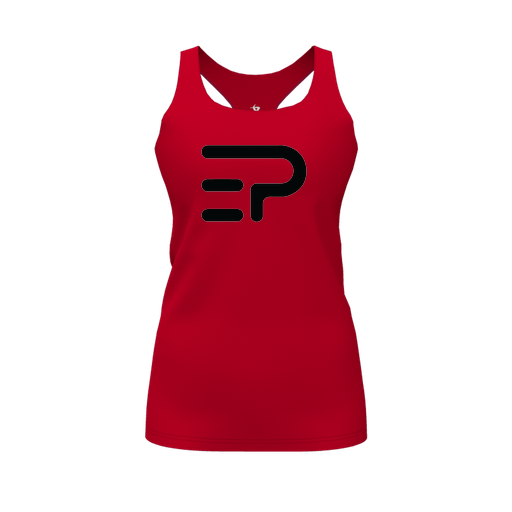 [CUS-DFW-RCBK-PER-RED-FYS-LOGO2] Racerback Tank Top (Female Youth S, Red, Logo 2)
