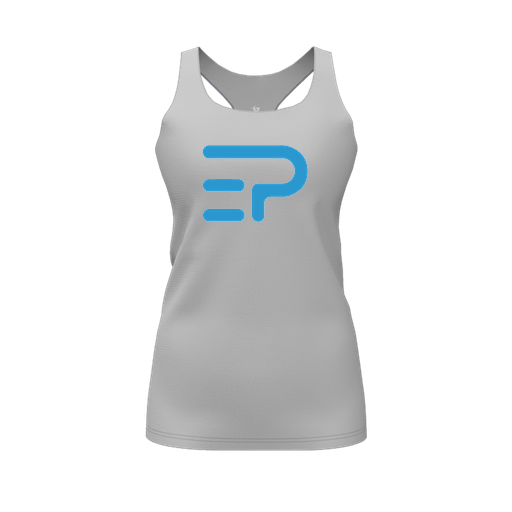 [CUS-DFW-RCBK-PER-GRY-FYS-LOGO1] Racerback Tank Top (Female Youth S, Gray, Logo 1)