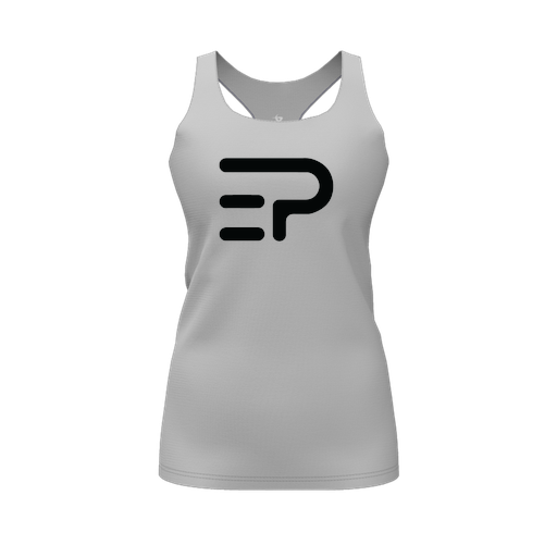 [CUS-DFW-RCBK-PER-GRY-FYS-LOGO2] Racerback Tank Top (Female Youth S, Gray, Logo 2)