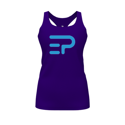 [FT0TRBPP-FYS-LOGO1] Decker Racerback Tank Top (Female Youth S, Purple, Logo 1)