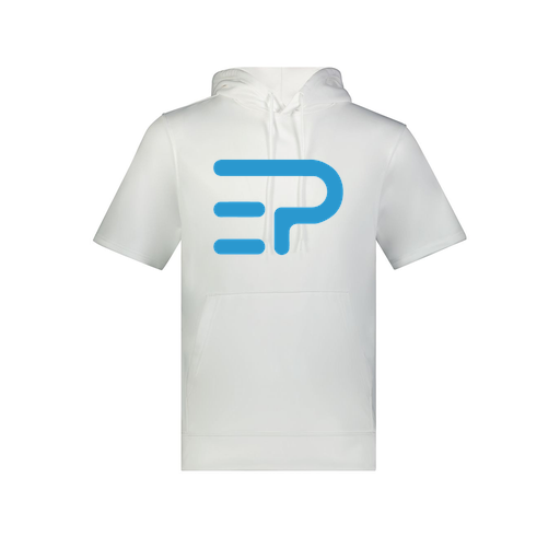 [6871.005.S-LOGO1] Men's Dri Fit Short Sleeve Hoodie (Adult S, White, Logo 1)