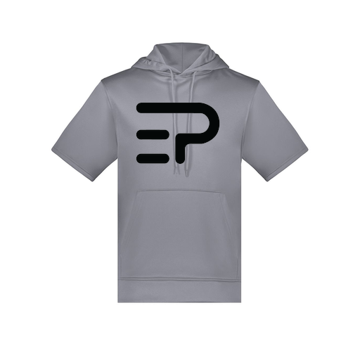 [6871.059.S-LOGO2] Men's Dri Fit Short Sleeve Hoodie (Adult S, Gray, Logo 2)