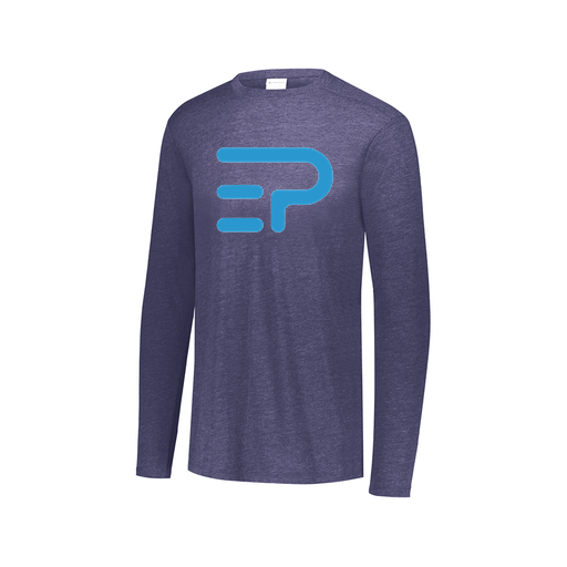 [3075.U22.XS-LOGO1] Decker Men's Tri-Blend T-Shirt - Long Sleeve (Adult XS, Navy, Logo 1)
