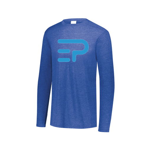 [3075.U55.XS-LOGO1] Decker Men's Tri-Blend T-Shirt - Long Sleeve (Adult XS, Royal, Logo 1)