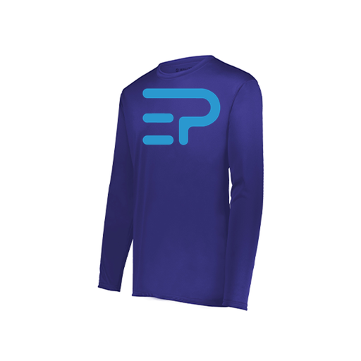 [222823.747.S-LOGO1] Youth LS Smooth Sport Shirt (Youth S, Purple, Logo 1)