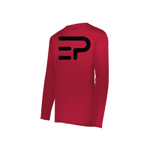[222823.083.S-LOGO2] Youth LS Smooth Sport Shirt (Youth S, Red, Logo 2)