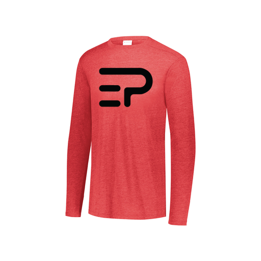 [FTLCUBRD-YS-LOGO2] Decker Youth Tri-Blend T-Shirt - Long Sleeve (Youth S, Red, Logo 2)
