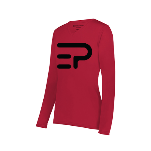 [222824.083.S-LOGO2] Ladies LS Smooth Sport Shirt (Female Adult S, Red, Logo 2)