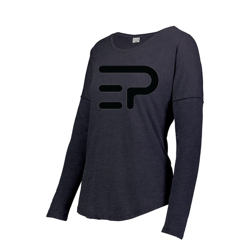 [FTLCUBNV-FAXS-LOGO2] Decker Women's Tri-Blend T-Shirt - Long Sleeve (Female Adult XS, Navy, Logo 2)