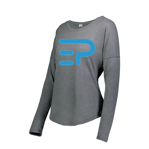[3077.013.XS-LOGO1] Ladies LS Ultra-blend T-Shirt (Female Adult XS, Gray, Logo 1)